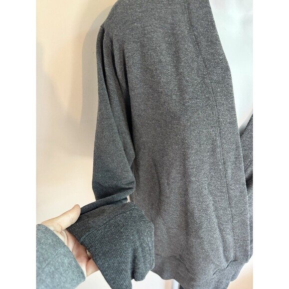 Athleta Sweatshirt Womens Small Gray Purana V Neck Wrap Pullover Sweater - Picture 2 of 7